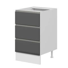 Alvinka Mutfak Modül Hg_J Alt 3Ç Nray 50Cm Dolap Beyaz Antrasit Suntalam