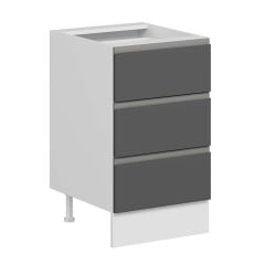 Alvinka Mutfak Modül Hg_J Alt 3Ç Nray 50Cm Dolap Beyaz Antrasit Mdf