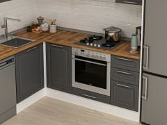 Alvinka 180-330X222 Cm Mbr_C Köşe Mutfak Dolabı Antrasit - Suntalam