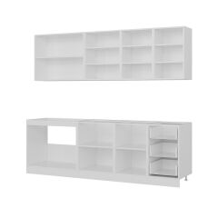 Minar 245 Cm Mutfak Dolabı Beyaz Antrasit 245-A2