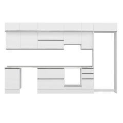 Alvinka 370X240 Cm High Gloss Mutfak Dolabı Mb-E80S50S40-1 High Gloss | Beyaz - Suntalam