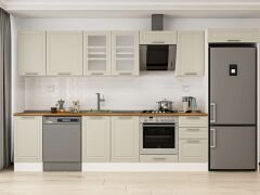 Alvinka 380X222 Cm Klasik Mebran Mutfak Dolabı Beyaz Beyaz Mb-E90S45S45-3