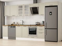 Alvinka 380X222 Cm Klasik Mebran Mutfak Dolabı Beyaz Beyaz Mb-E90S45S45-3