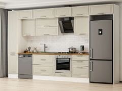 Alvinka 385X240 Cm Klasik Mebran Mutfak Dolabı Mbb-E80B45S60-2 Mebran | Kumtaşı - Mdf