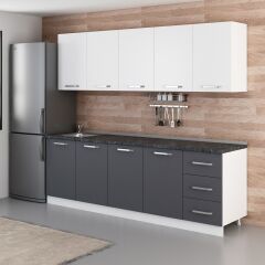 Minar 245 Cm Mutfak Dolabı Beyaz Antrasit 245-A3