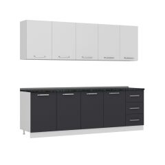 Minar 245 Cm Mutfak Dolabı Beyaz Antrasit 245-A3