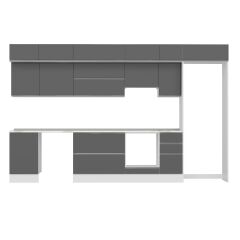 Alvinka 370X240 Cm High Gloss Mutfak Dolabı Mb-E80S50S40-1 High Gloss | Antrasit - Suntalam