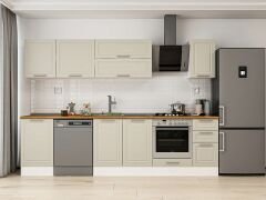 Alvinka 300X210 Cm Klasik Mebran Mutfak Dolabı M-E90S50S40-2 Mebran | Kumtaşı - Mdf