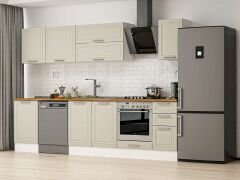 Alvinka 300X210 Cm Klasik Mebran Mutfak Dolabı M-E90S50S40-2 Mebran | Kumtaşı - Mdf