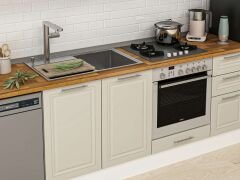 Alvinka 300X210 Cm Klasik Mebran Mutfak Dolabı M-E90S50S40-2 Mebran | Kumtaşı - Mdf