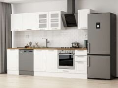 Alvinka 300X210 Cm Klasik Mebran Mutfak Dolabı M-E90S50S40-3 Mebran | Beyaz - Suntalam