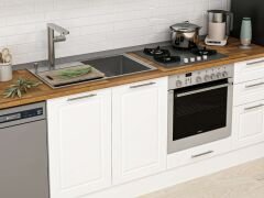 Alvinka 300X210 Cm Klasik Mebran Mutfak Dolabı M-E90S50S40-3 Mebran | Beyaz - Suntalam