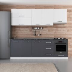 Minar 245 Cm Mutfak Dolabı Beyaz Antrasit 245-A6