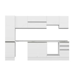 Alvinka 300X210 Cm High Gloss Mutfak Dolabı Mb-E90B45S45-1 High Gloss | Beyaz - Suntalam