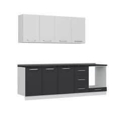 Minar 245 Cm Mutfak Dolabı Beyaz Antrasit 245-A7