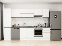 Alvinka 300X210 Cm High Gloss Mutfak Dolabı Mb-E90B45S45-1 High Gloss | Beyaz - Mdf