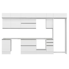 Alvinka 370X240 Cm High Gloss Mutfak Dolabı Mb-E80S50S40-2 High Gloss | Beyaz - Mdf