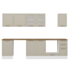 Alvinka 300X210 Cm Klasik Mebran Mutfak Dolabı M-E90S50S40-3 Mebran | Kumtaşı - Suntalam