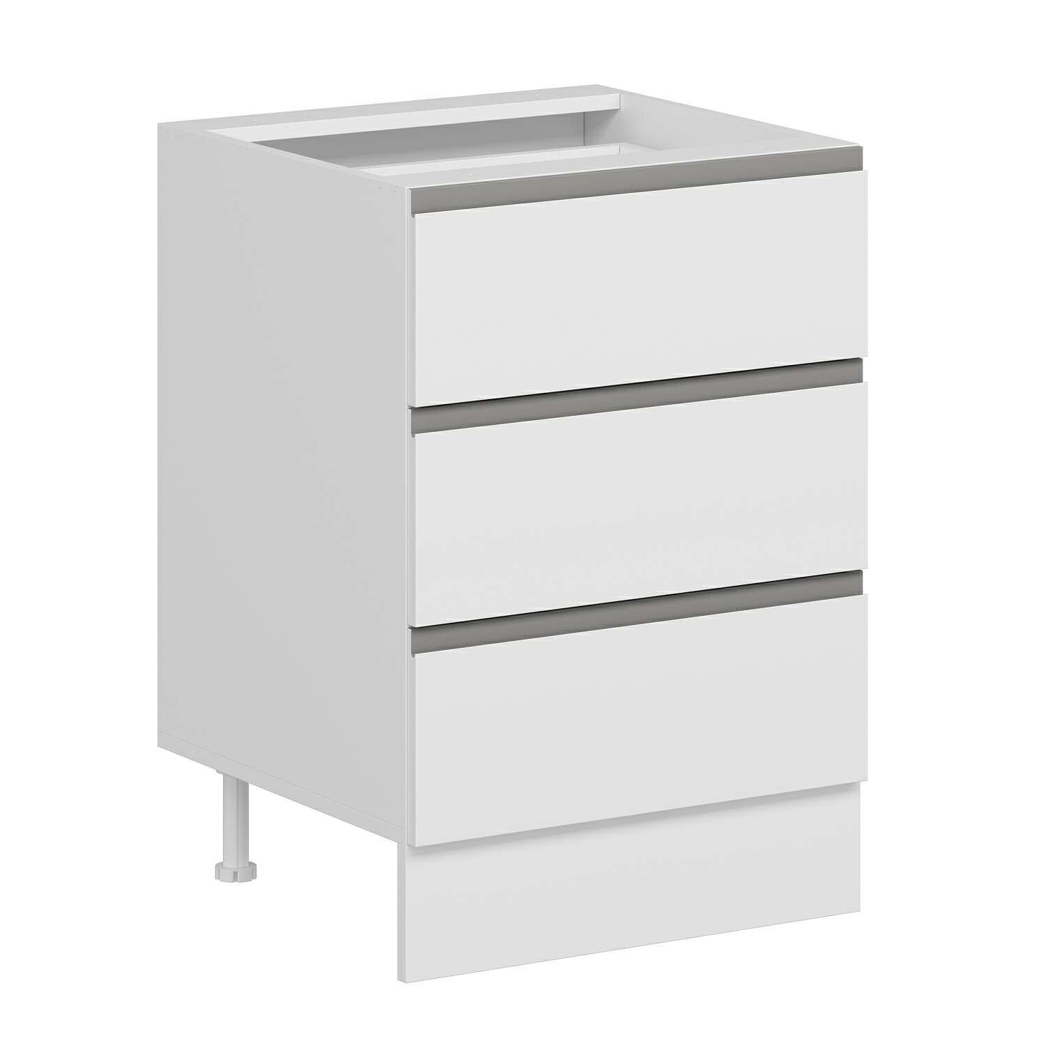 Alvinka Mutfak Modül Hg_J Alt 3Ç Nray 60Cm Dolap Beyaz Beyaz Mdf