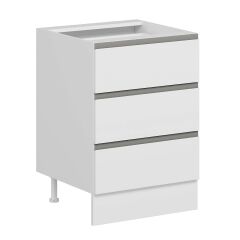 Alvinka Mutfak Modül Hg_J Alt 3Ç Nray 60Cm Dolap Beyaz Beyaz Mdf