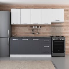 Minar 245 Cm Mutfak Dolabı Beyaz Antrasit 245-A8