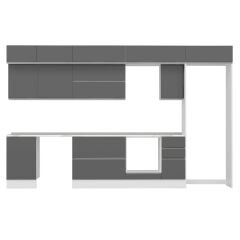 Alvinka 370X240 Cm High Gloss Mutfak Dolabı Mb-E80S50S40-2 High Gloss | Antrasit - Suntalam