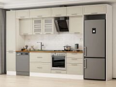 Alvinka 385X240 Cm Klasik Mebran Mutfak Dolabı Mbb-E80B45S60-3 Mebran | Kumtaşı - Mdf