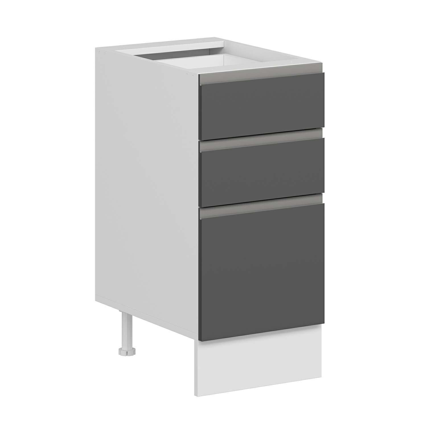 Alvinka Mutfak Modül Hg_J Alt 3Ç1B2K Nray 40Cm Dolap Beyaz Antrasit Suntalam