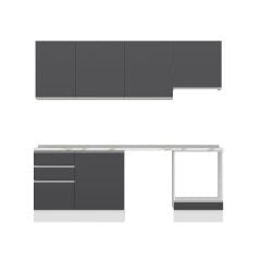 Alvinka 230X210 Cm Hg_J Mutfak Dolabı Antrasit - Mdf