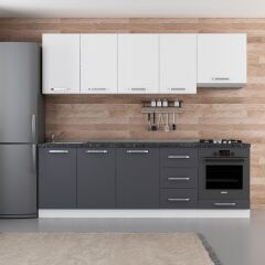 Minar 245 Cm Mutfak Dolabı Beyaz Antrasit 245-A9