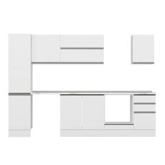 Alvinka 300X210 Cm High Gloss Mutfak Dolabı Mb-E90B45S45-2 High Gloss | Beyaz - Suntalam