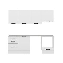 Alvinka 230X210 Cm Mbr_A Mutfak Dolabı Beyaz - Mdf