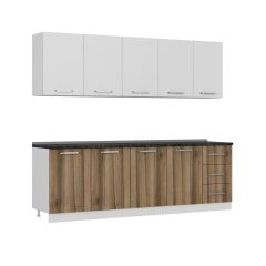 Minar 245 Cm Mutfak Dolabı Beyaz Dore 245-D3