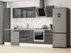 Alvinka 300X210 Cm High Gloss Mutfak Dolabı Mb-E90B45S45-2 High Gloss | Antrasit - Suntalam