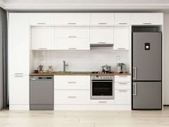 Alvinka 370X240 Cm Klasik Mebran Mutfak Dolabı Beyaz Beyaz Mbb-E80B50S40-1 Mebran | Beyaz - Mdf