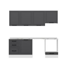 Alvinka 230X210 Cm Mbr_A Mutfak Dolabı Antrasit - Mdf