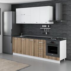 Minar 245 Cm Mutfak Dolabı Beyaz Dore 245-D4