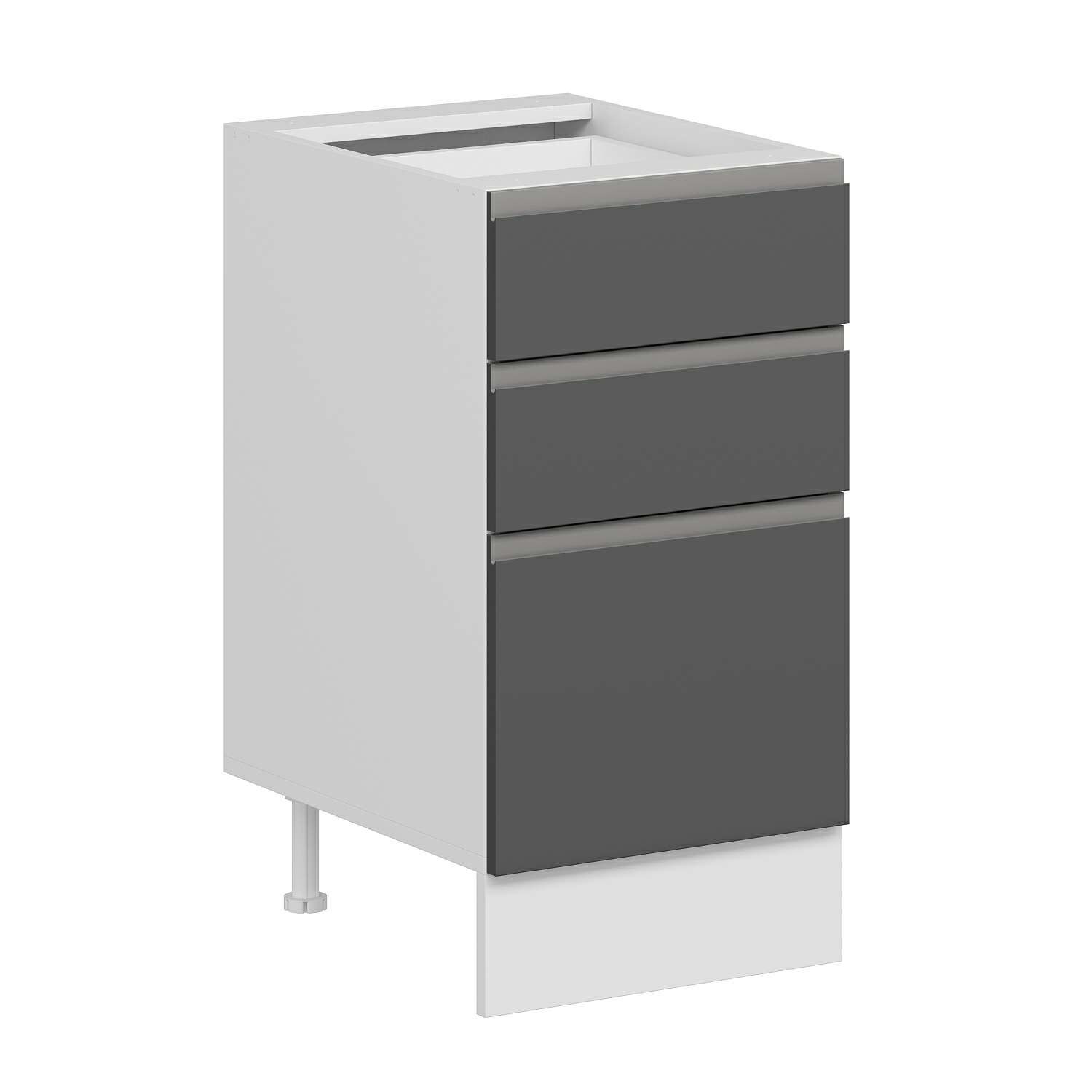 Alvinka Mutfak Modül Hg_J Alt 3Ç1B2K Nray 45Cm Dolap Beyaz Antrasit Mdf