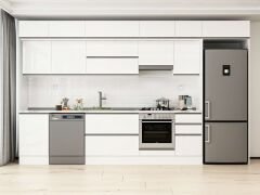 Alvinka 375X240 Cm High Gloss Mutfak Dolabı Mb-E80S50S45-1 High Gloss | Beyaz - Suntalam