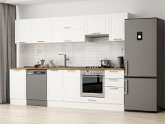 Alvinka 305X210 Cm Klasik Mebran Mutfak Dolabı M-E90S50S45-1 Mebran | Beyaz - Mdf