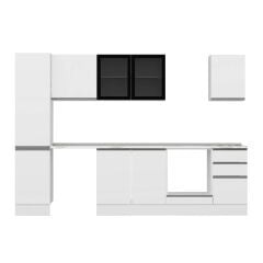 Alvinka 300X210 Cm High Gloss Mutfak Dolabı Mb-E90B45S45-3 High Gloss | Beyaz - Mdf