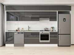 Alvinka 375X240 Cm High Gloss Mutfak Dolabı Mb-E80S50S45-1 High Gloss | Antrasit - Suntalam