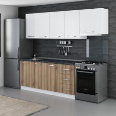 Minar 245 Cm Mutfak Dolabı Beyaz Dore 245-D8