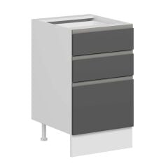 Alvinka Mutfak Modül Hg_J Alt 3Ç1B2K Nray 50Cm Dolap Beyaz Antrasit Mdf