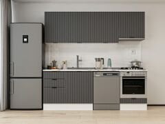 Alvinka 230X210 Cm Mbr_B Mutfak Dolabı Antrasit - Mdf