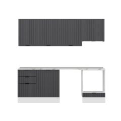 Alvinka 230X210 Cm Mbr_B Mutfak Dolabı Antrasit - Mdf