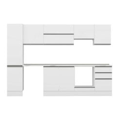 Alvinka 305X210 Cm High Gloss Mutfak Dolabı Mb-E90B45S50-1 High Gloss | Beyaz - Mdf