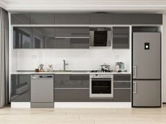 Alvinka 375X240 Cm High Gloss Mutfak Dolabı Mb-E80S50S45-2 High Gloss | Antrasit - Suntalam