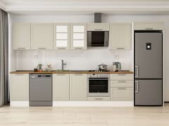 Alvinka 400X222 Cm Klasik Mebran Mutfak Dolabı Beyaz Beyaz Mb-E90S50S60-3