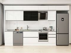 Alvinka 375X240 Cm High Gloss Mutfak Dolabı Mb-E80S50S45-3 High Gloss | Beyaz - Suntalam